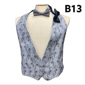 SzL Vest Grey/Black Paisley & 2 Ties